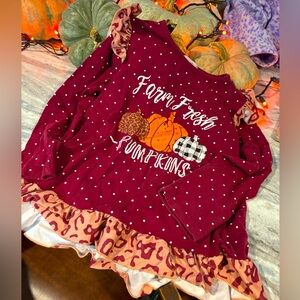Marie Nicole Girls 2-Piece Pumpkin Outfit Size 10
